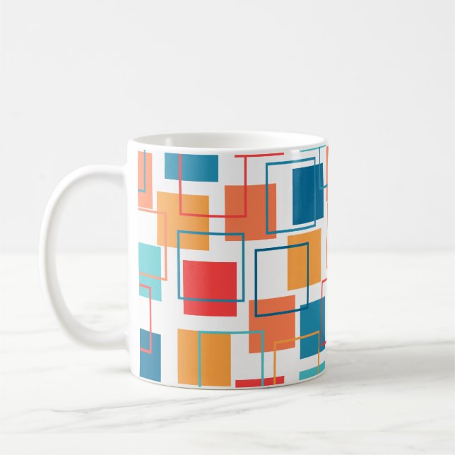 Caneca De Café Quadrados e esboços Café Mug (Esquerda)