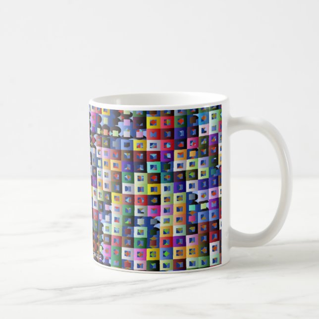 Caneca De Café Quadrados Ocupados (Direita)