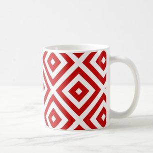 Caneca De Café Quadrados vermelhos e brancos da avó