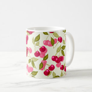 Caneca De Café Quadrinho vermelho sem costura cereja berry berry 