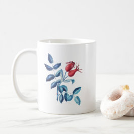 Caneca De Café Quadris de Rosa à Aguarela