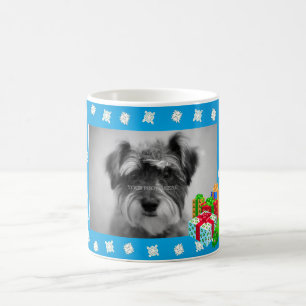 Caneca De Café Quadro azul da foto da neve do Natal