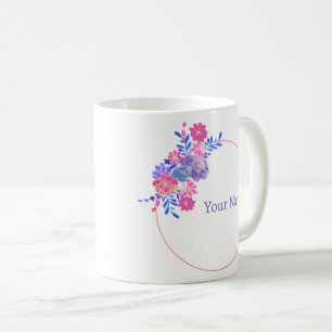Caneca De Café Quadro de nomes personalizados roxos, muito bonito