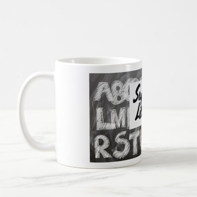 Caneca De Café Quadro de referência de literacia de apoio (Esquerda)