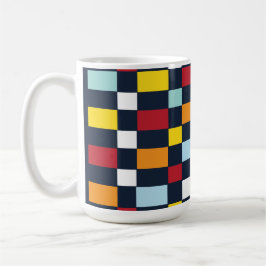 Caneca De Café Quadro de verificação colorido