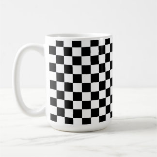 Caneca De Café Quadro de Verificação Preto e Branco