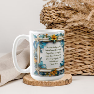 Caneca De Café Quadro do Flor Topaz Azul
