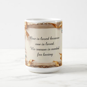 Caneca De Café Quadro Dourado do Ornamentado Elegante