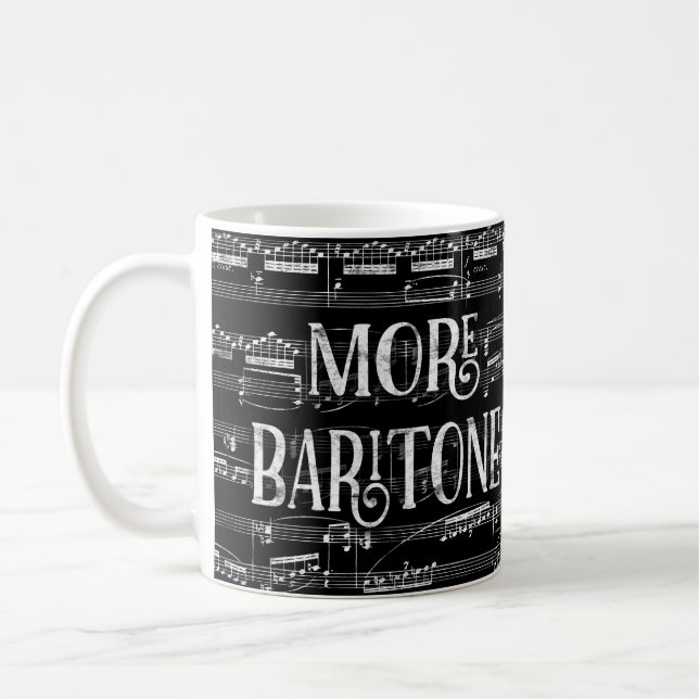 Caneca De Café Quadro Mais Baritônico - Cantor Branco Preto (Esquerda)