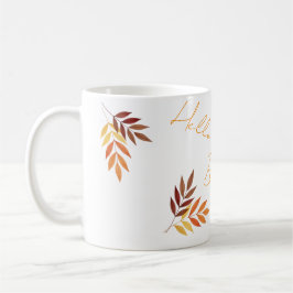 Caneca De Café Quadro Personalizado de Folhas de outono