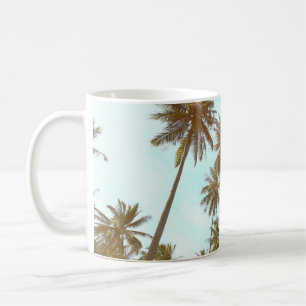 Caneca De Café Quadro Tropical: Abstrato Palm Trees