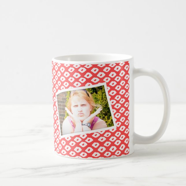 Caneca De Café Quadros de Fotografias Ocelot - Vermelho (Direita)