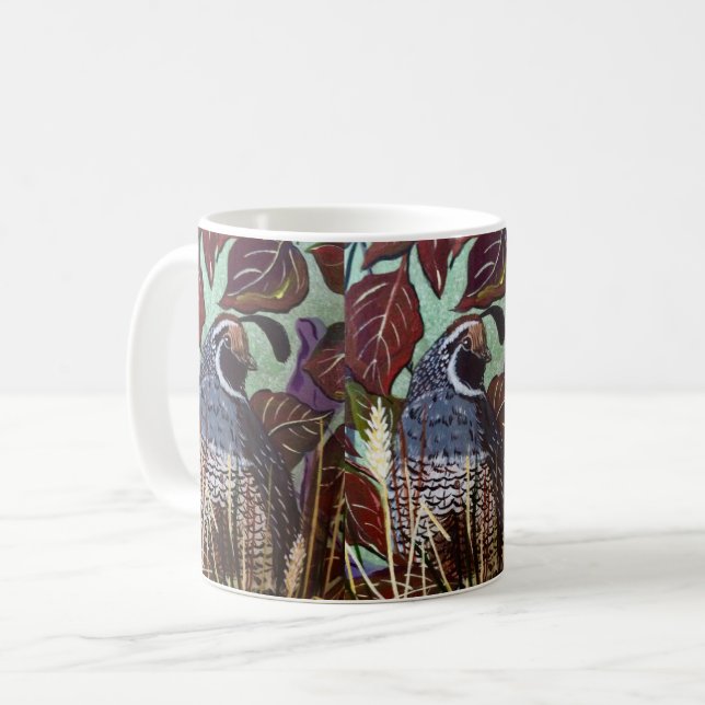 Caneca De Café Quail in Grass Cup (Frente Esquerda)
