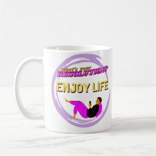 Caneca De Café Qual é a sua resolução? Aproveite a vida?