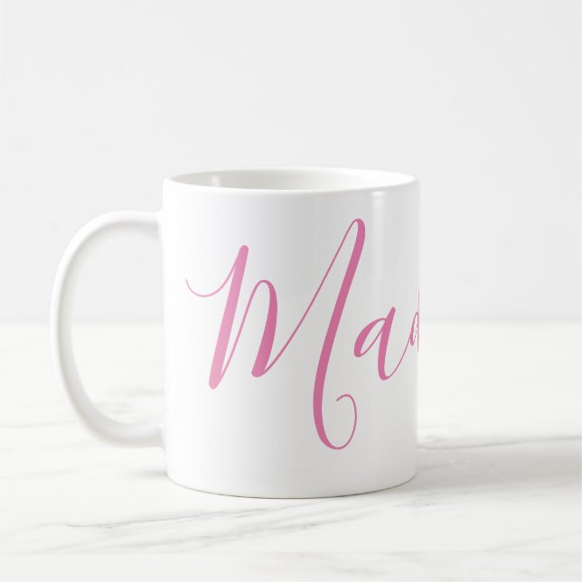 Caneca De Café Qualquer Cor - Nome do Script Mug Personalizado (Esquerda)