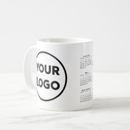 Caneca De Café Qualquer forma de calendário do logotipo da empres