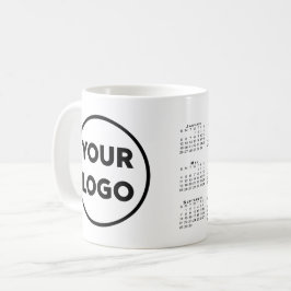 Caneca De Café Qualquer forma de calendário do logotipo da empres