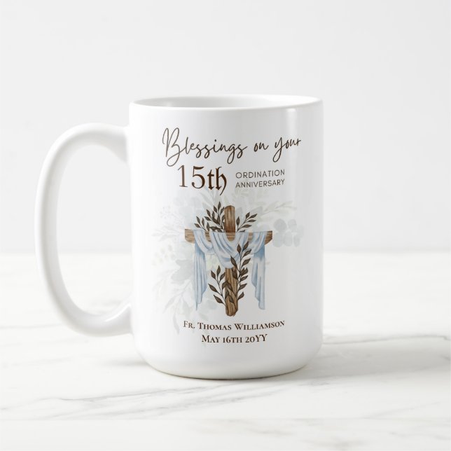 Caneca De Café QUALQUER ORDENAÇÃO ANIVERSÁRIO Pastor Padre Minist (Esquerda)