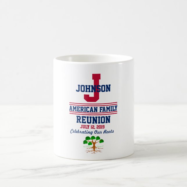 Caneca De Café Qualquer Reunião de Família com Qualquer Data - (Centro)