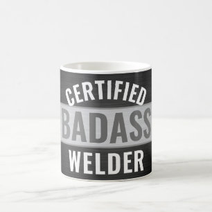 Caneca De Café Qualquer texto de soldadura de Badass Certificado 