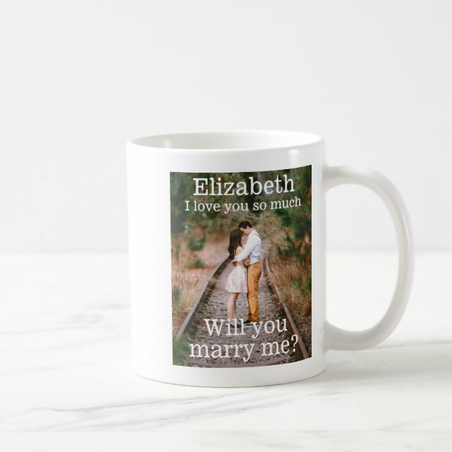 Caneca De Café Qualquer Texto Proposta de Casamento Foto Case-se  (Direita)