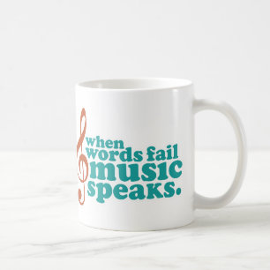 Caneca De Café Quando a música da falha das palavras falar