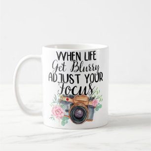 Caneca De Café Quando a Vida Fica Embaçada Ajuste a Foco Camiseta