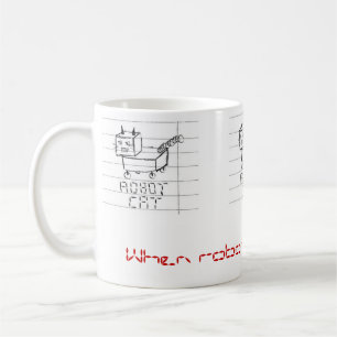 Caneca De Café Quando ataque dos gatos do robô