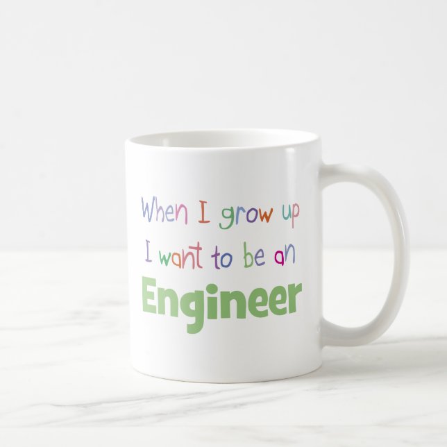 Caneca De Café Quando eu crescer acima o engenheiro (Direita)