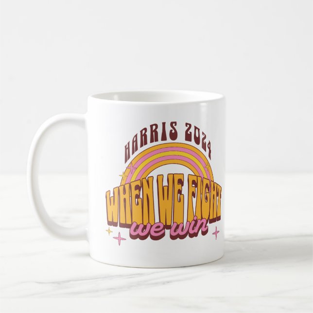 Caneca De Café Quando Lutamos Ganhamos Harris 2024 (Esquerda)