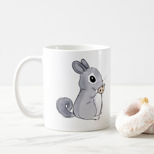 Caneca De Café Quando você é Fluffy Chinchilla Mug (Com Donut)