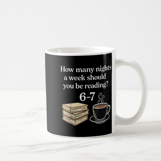 Caneca De Café Quantas Noites 6 7 Meme Engraçado Amantes de Leitu (Direita)