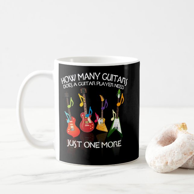 Caneca De Café Quantos Guitarras Precisa De Mais Um (Com Donut)