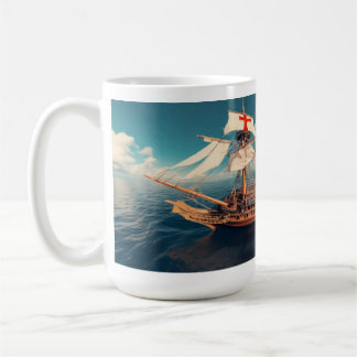 Caneca De Café Quantum-Charm AI incitou os Papais noeis Maria v1.
