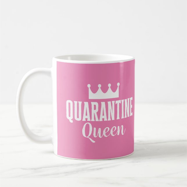Caneca De Café Quarantine Queen 2020 (Vírus rosa) (Esquerda)