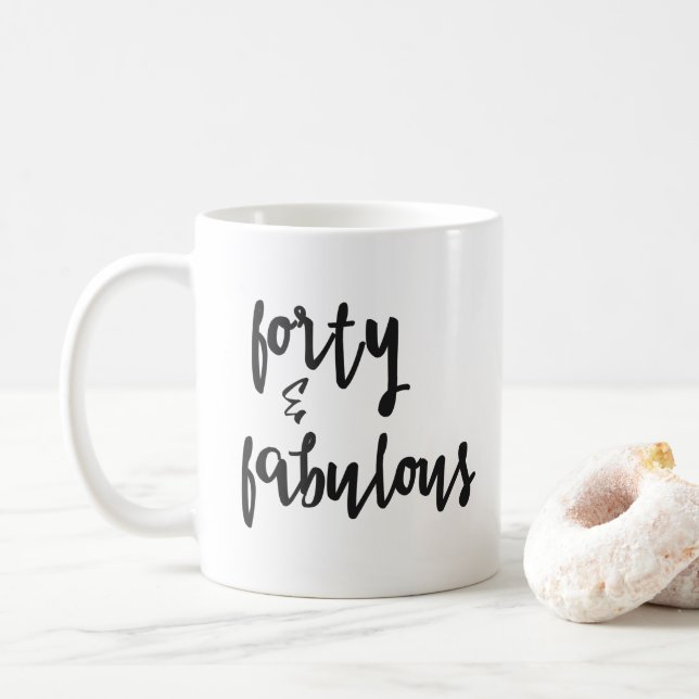 Caneca De Café Quarenta e fabuloso - aniversário de 40 anos Mug (Com Donut)
