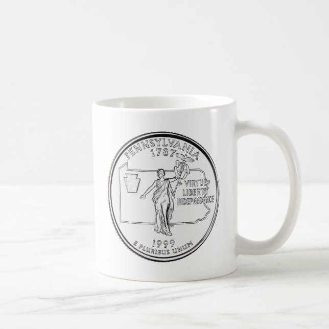 Caneca De Café Quarter do estado da Pensilvânia (Direita)