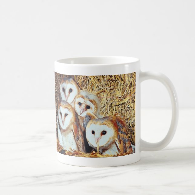 Caneca De Café Quarteto de corujas de celeiro (Direita)