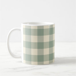 Caneca De Café Quase Awake Gingham - Ao longo da xadrez do rio.