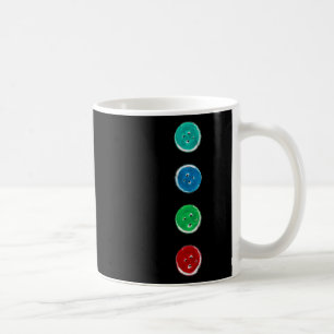 Caneca De Café Quatro Botões De Groovê Azul Diversão De Gato Hall