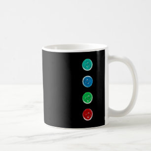 Caneca De Café Quatro Botões De Groovê Azul Diversão De Gato Hall