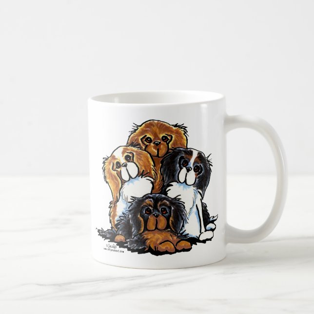 Caneca De Café Quatro Cavalier King Charles Spaniels (Direita)