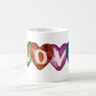 Caneca De Café Quatro Corações de Amor Design