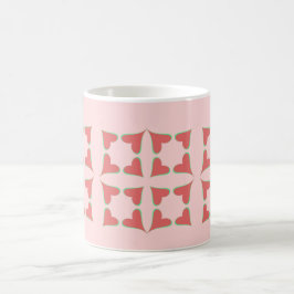Caneca De Café Quatro Corações Quadrados