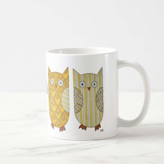 Caneca De Café Quatro Corujas Douradas Coffee Mug (Direita)