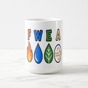 Caneca De Café Quatro Elementos Tipografia Amarela - Energia da N