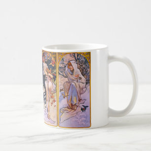 Caneca De Café Quatro estações por Alphonse Mucha