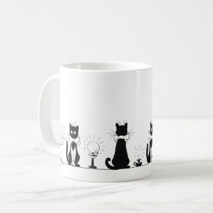 Caneca De Café Quatro Gatos Pretos, Louis Wain Mug