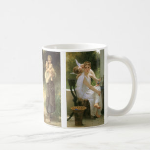 Caneca De Café Quatro pinturas de Anjo Bouguereau diferentes