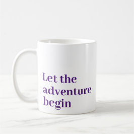 Caneca De Café Que a aventura comece a escrita roxa Monograma